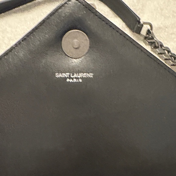 Yves Saint Laurent Black Chevron Shoulder Bag - Picture 8 of 15